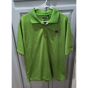 Willow Pointe Notre Dame Fighting Irish Polo Shirt Mens Large Lime Green Golf